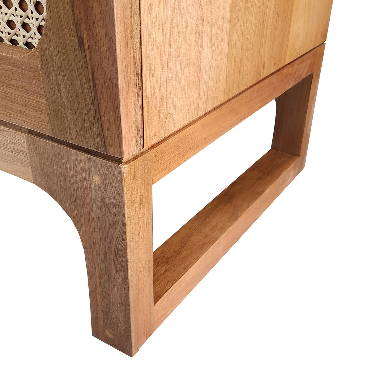 Rack De Madeira Maciça Paranoá Com 06 Gavetas Em Palhinha indiana