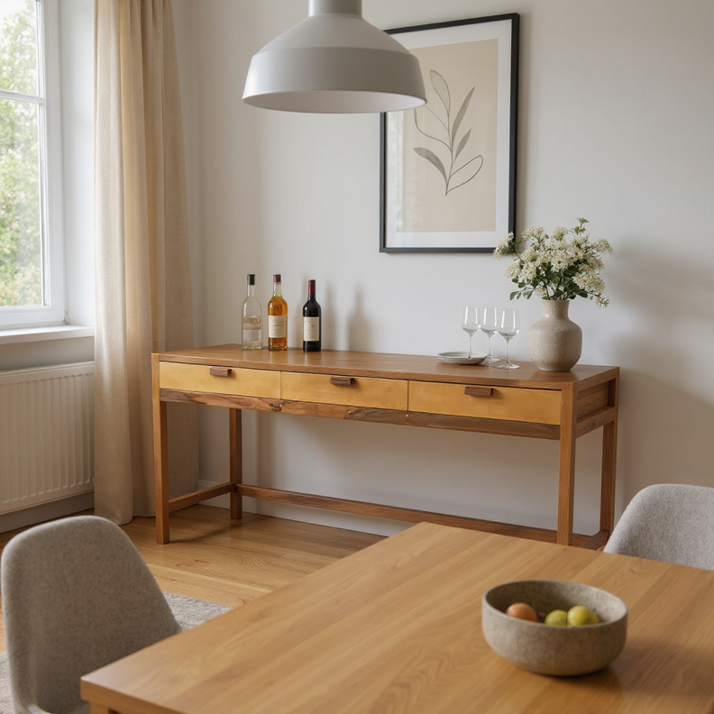 Aparador Madeira Maciça Petrópolis Com 03 Gavetas madeira