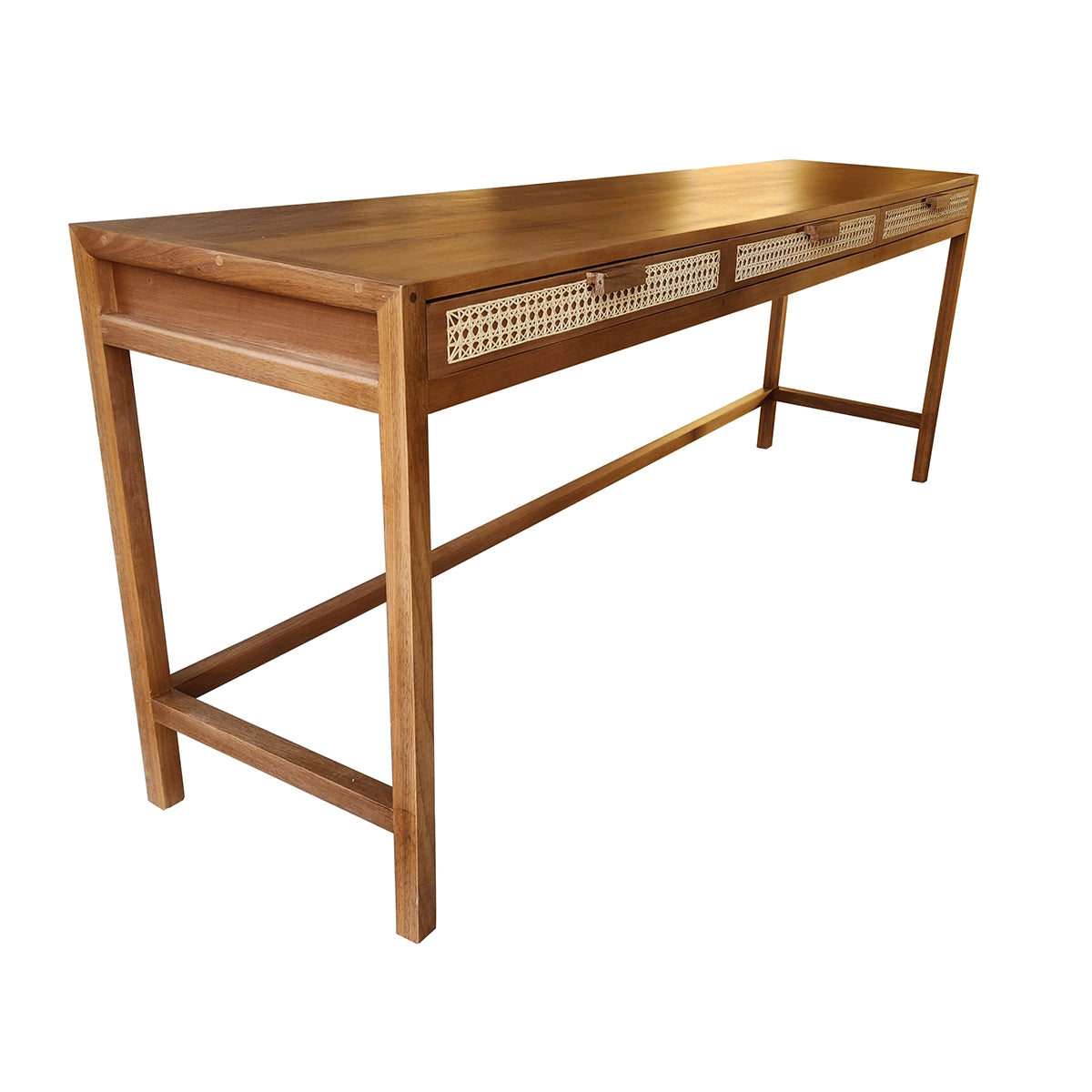 Aparador Madeira Maciça Petrópolis Com 03 Gavetas Em Palhinha Indiana Natural