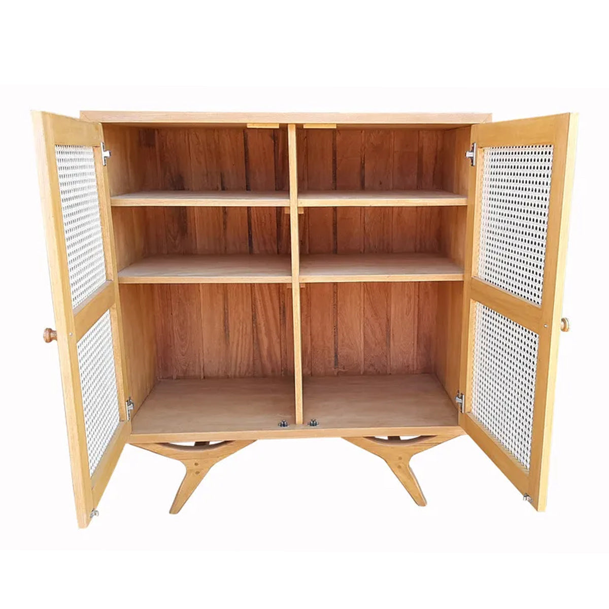 Armário Buffet De Madeira Maciça Demolição Alvorada Com Duas Portas Em Palhinha Natural Indiana