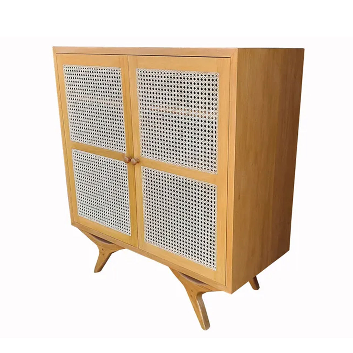 Armário Buffet De Madeira Maciça Demolição Alvorada Com Duas Portas Em Palhinha Natural Indiana