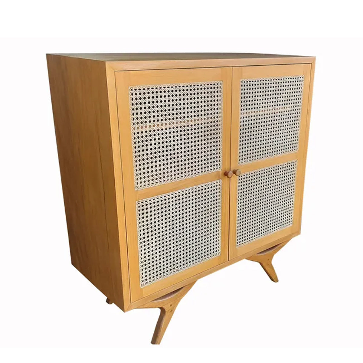 Armário Buffet De Madeira Maciça Demolição Alvorada Com Duas Portas Em Palhinha Natural Indiana