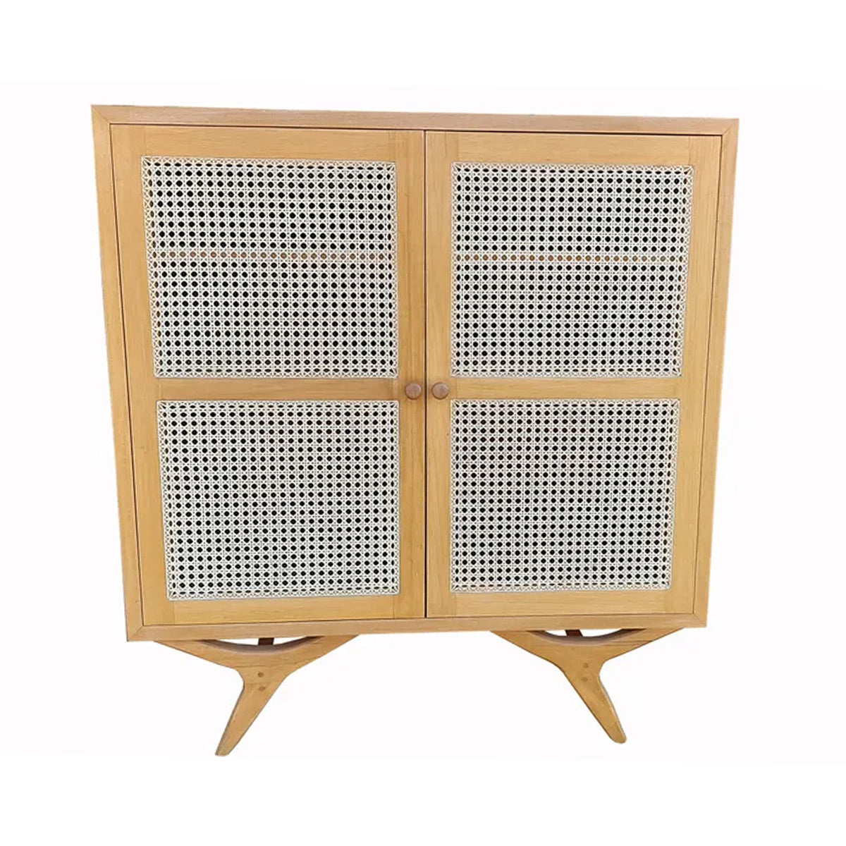 Armário Buffet De Madeira Maciça Demolição Alvorada Com Duas Portas Em Palhinha Natural Indiana