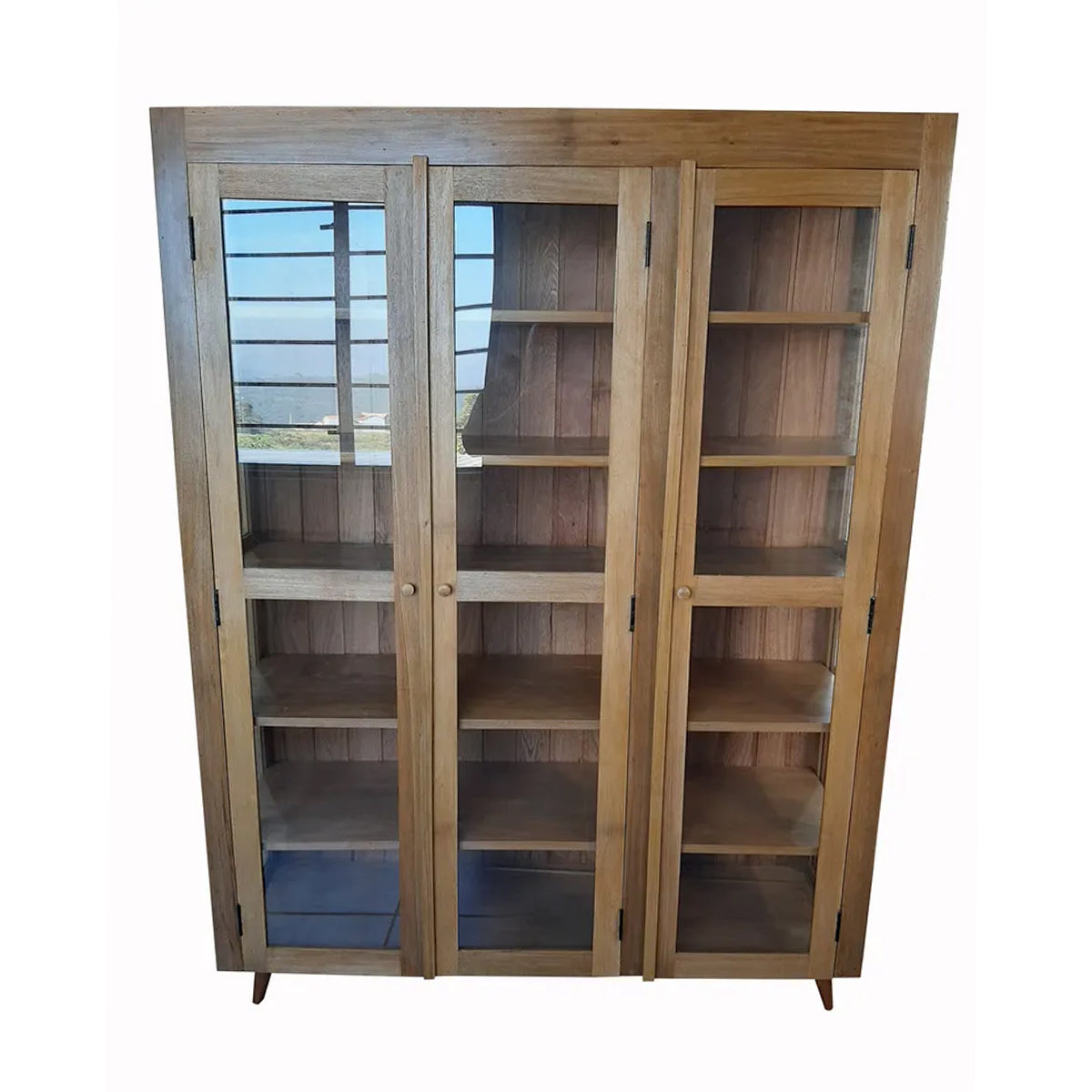 Armário Cristaleira De Madeira Maciça Demolição Com 03 Portas