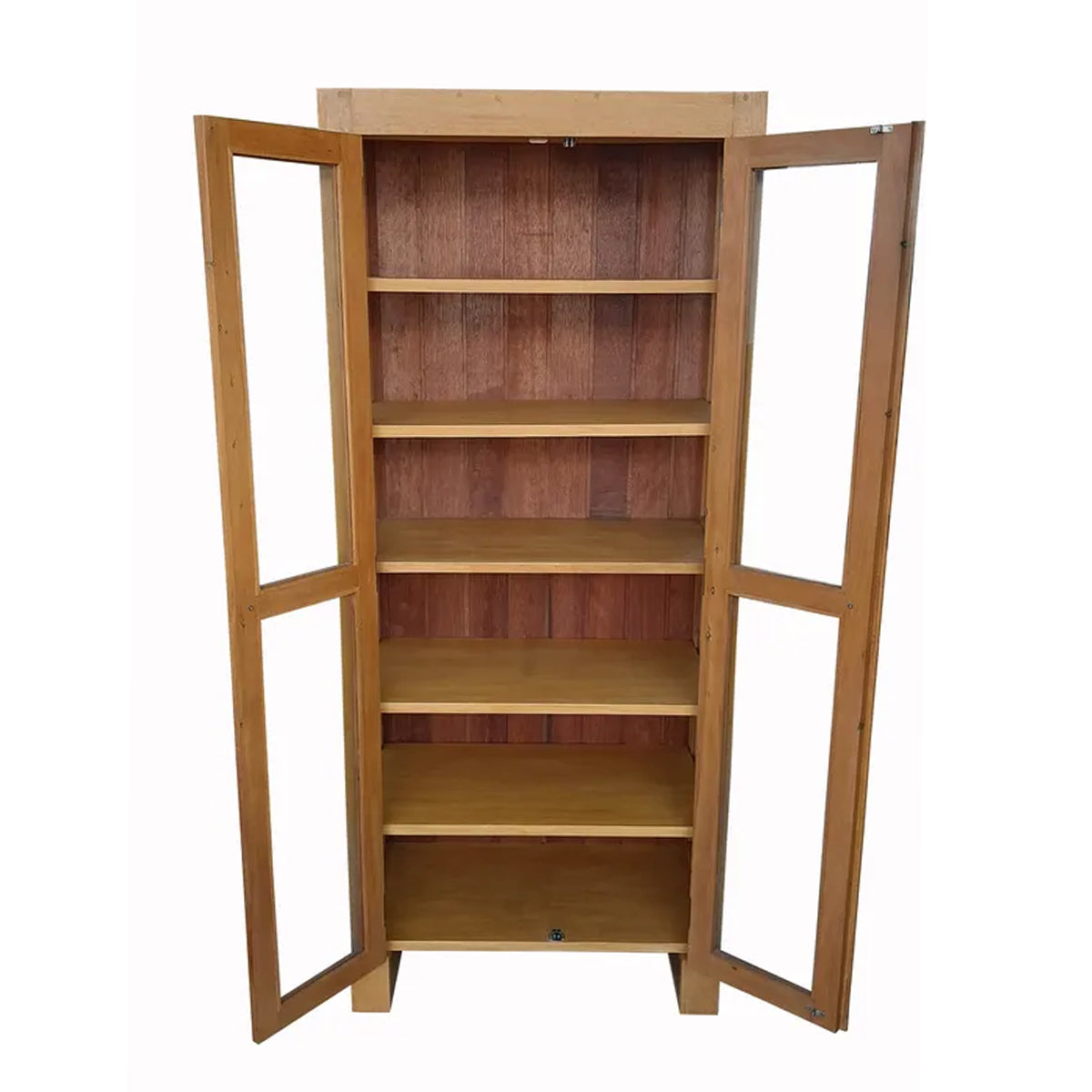 Armário Cristaleira De Madeira Maciça Demolição Com Pés Retos Vazados