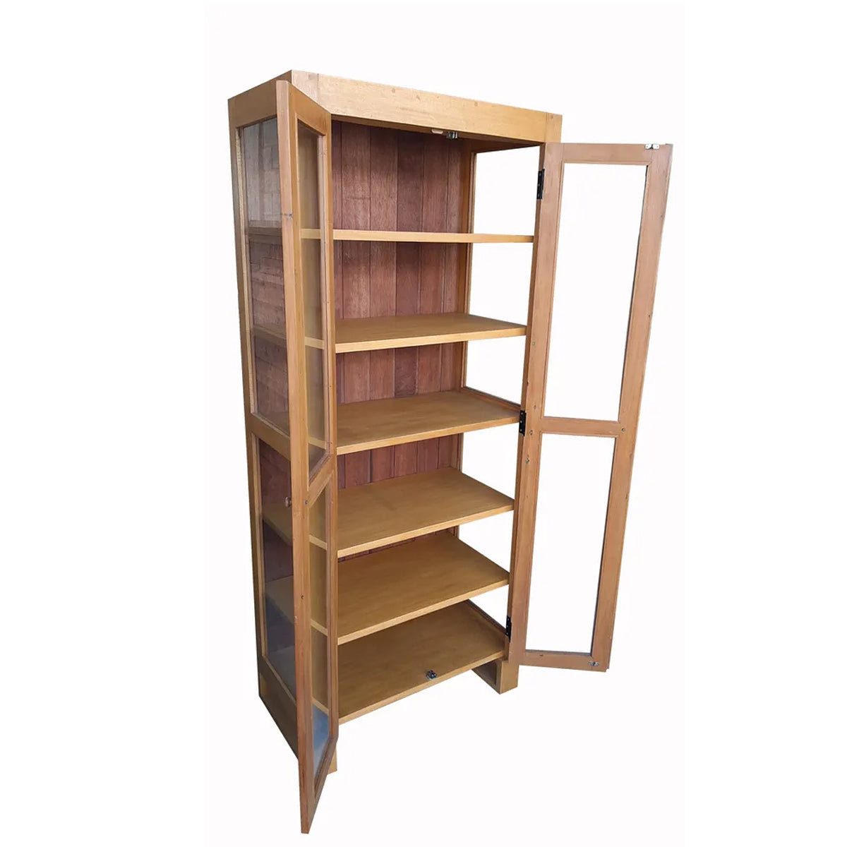 Armário Cristaleira De Madeira Maciça Demolição Com Pés Retos Vazados