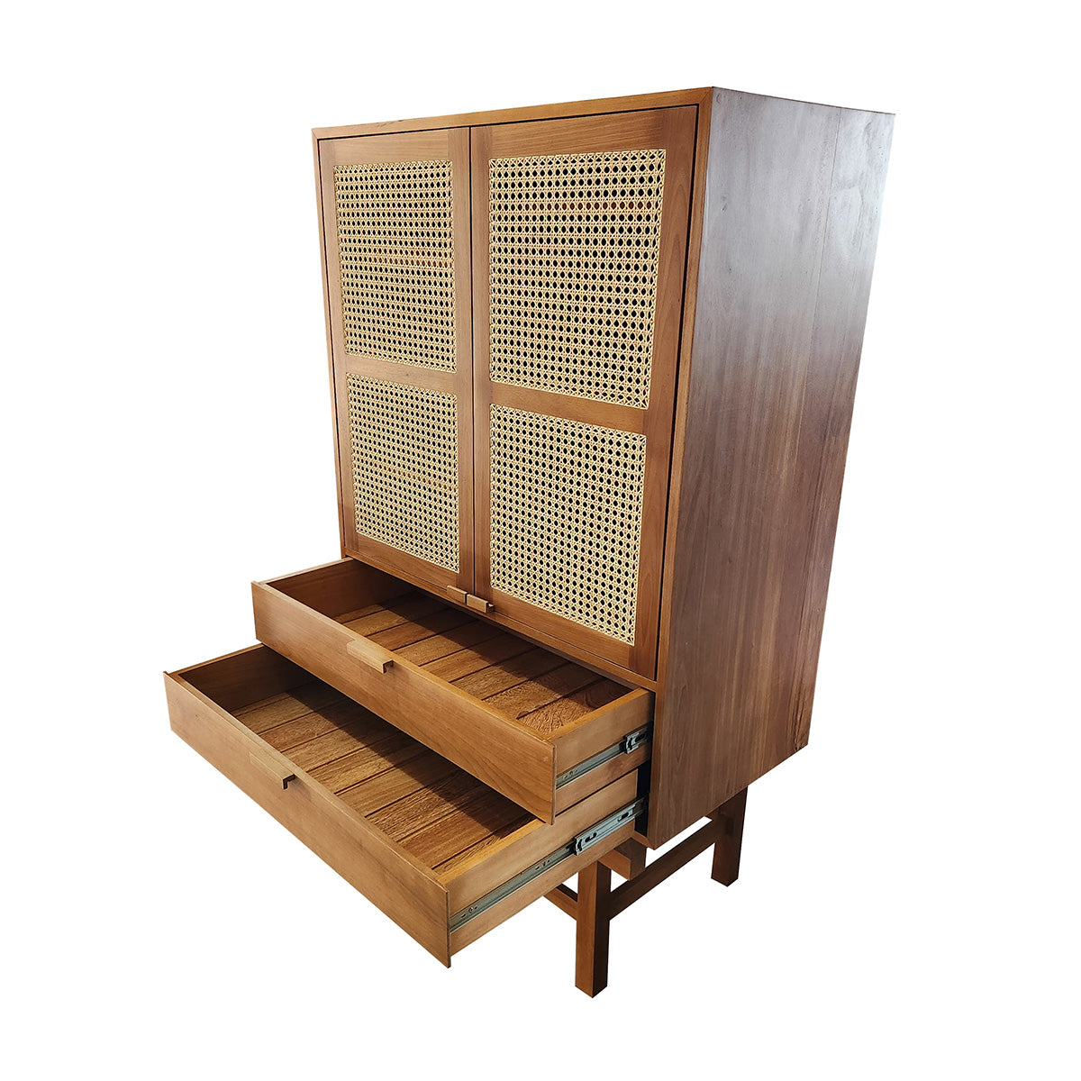 Armário Guarda Roupas Palhinha Com 02 Gavetas E Cabideiro Interno