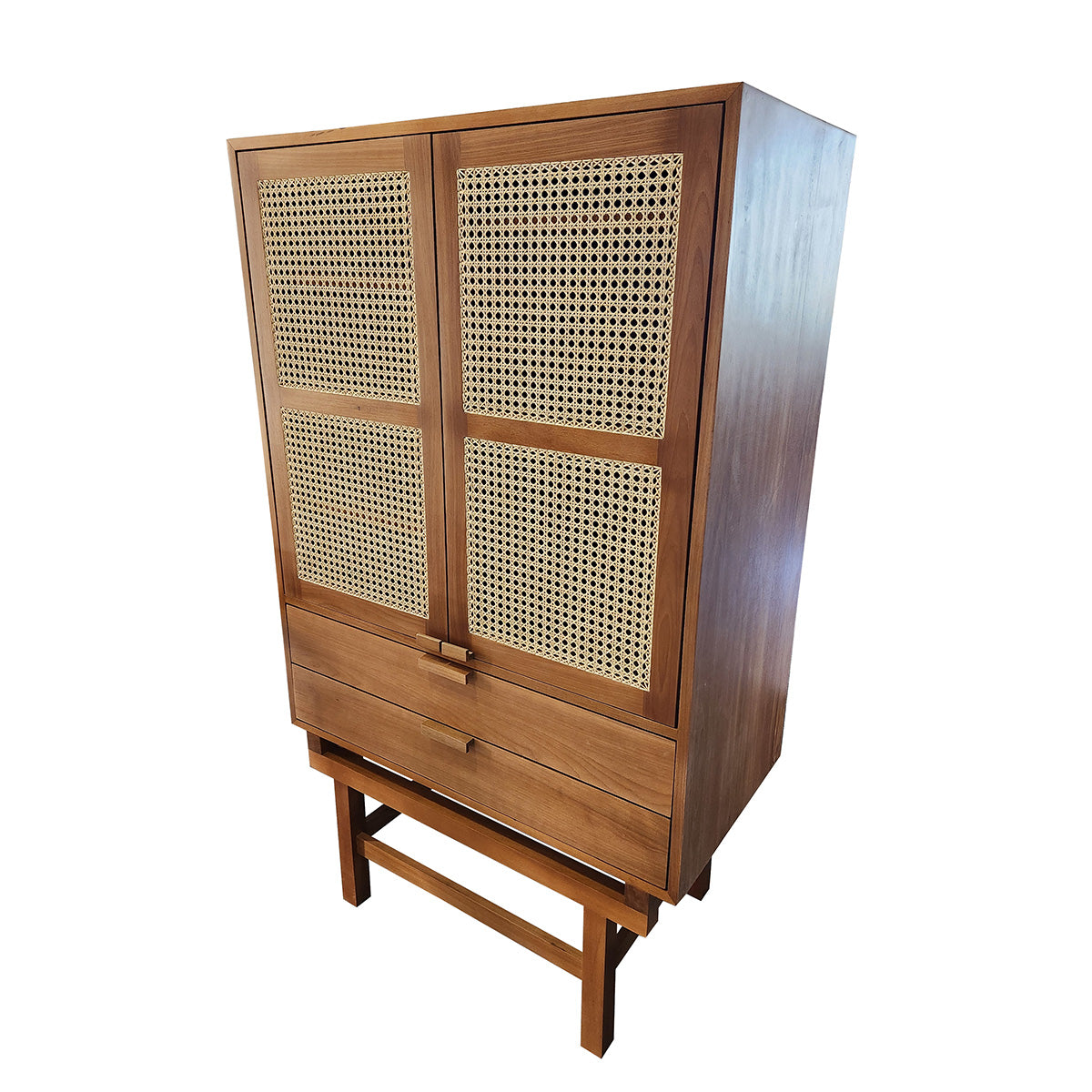 Armário Guarda Roupas Palhinha Com 02 Gavetas E Cabideiro Interno