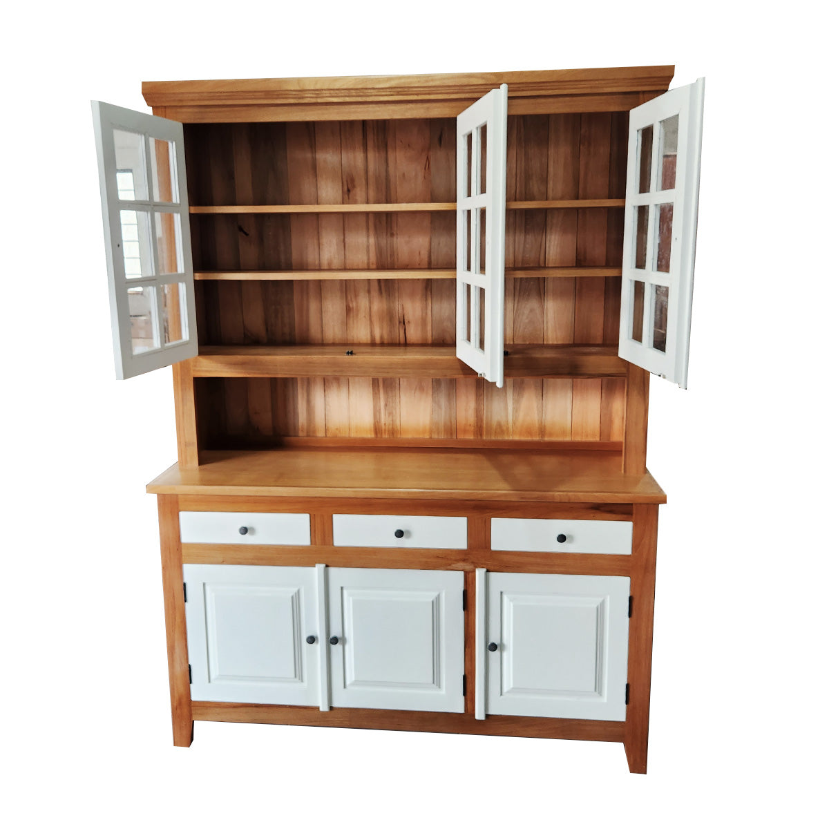 Armário e Cristaleira De Madeira Maciça Demolição Minas Com Portas E Gavetas Brancas