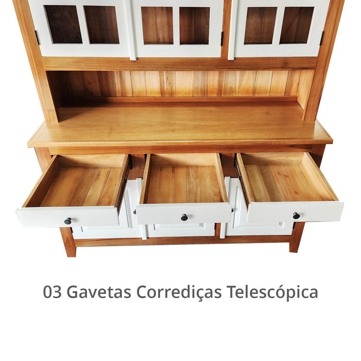 Armário e Cristaleira De Madeira Maciça Demolição Minas Com Portas E Gavetas Brancas