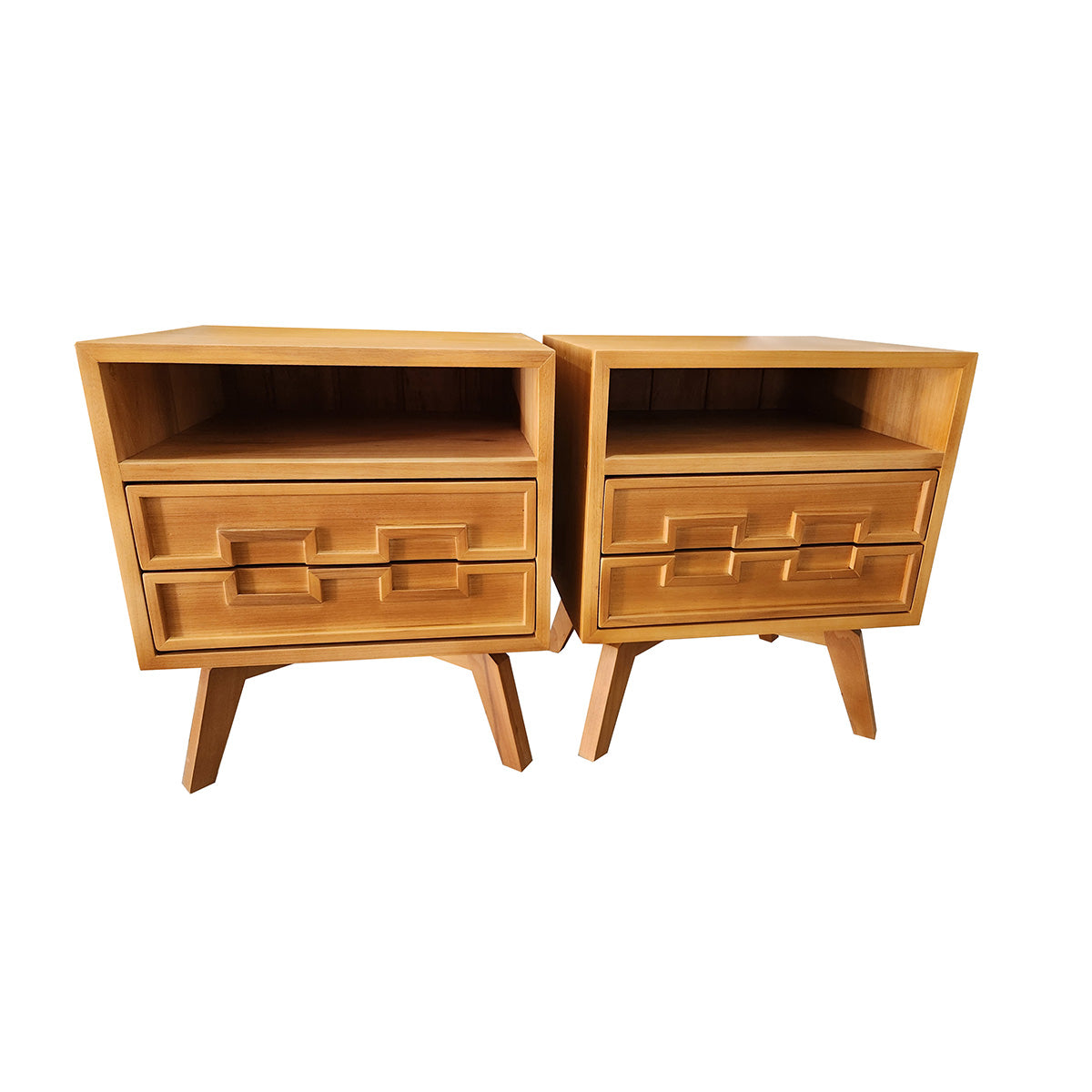 Conjunto 02 Mesas de Cabeceira Trindade Em Madeira Maciça