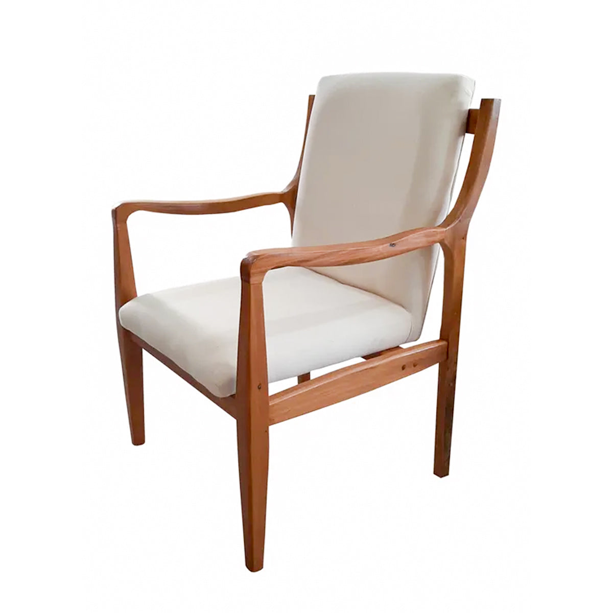 Cadeira De Madeira Maciça Demolição Ipanema Assento Estofado