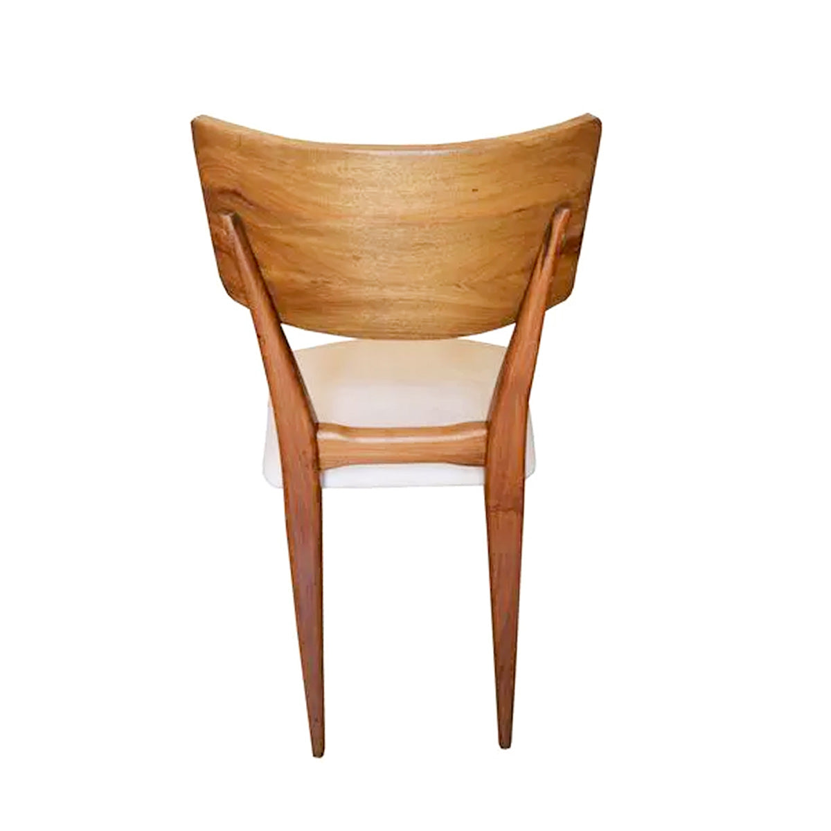 Cadeira de Madeira Maciça Demolição Copacabana Com Assento Estofado Branco