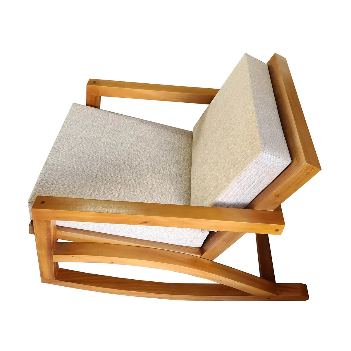 Cadeira De Balanço De Madeira Maciça Canoa Com Futon