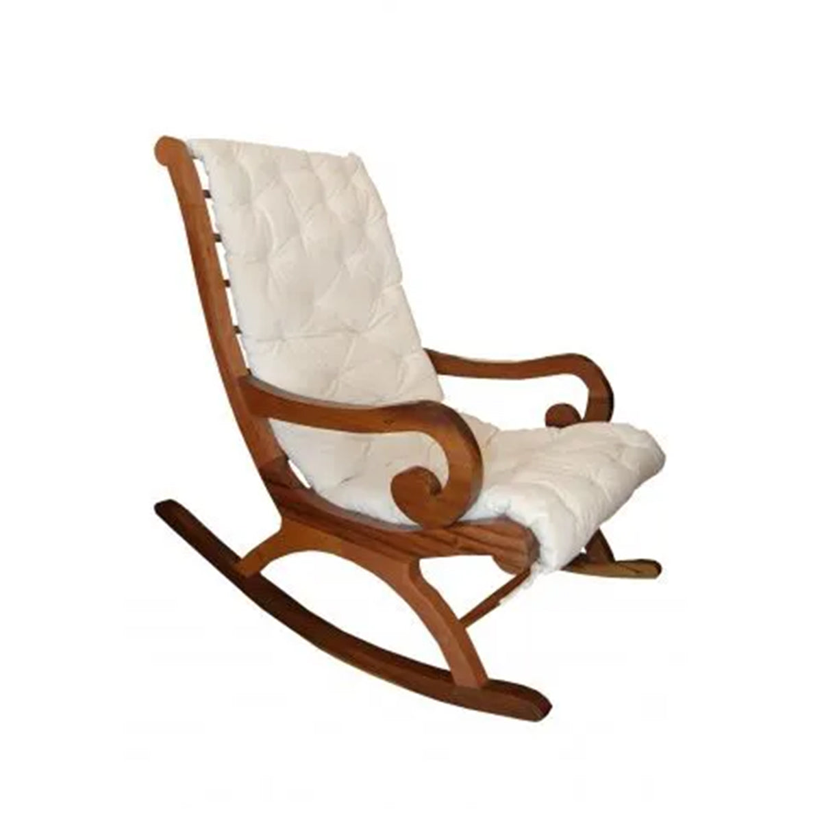 Cadeira De Balanço De Madeira Maciça Demolição Mineira Com Futon