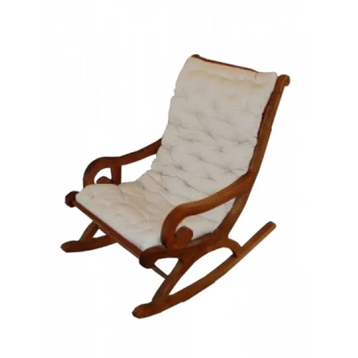 Cadeira De Balanço De Madeira Maciça Demolição Mineira Com Futon
