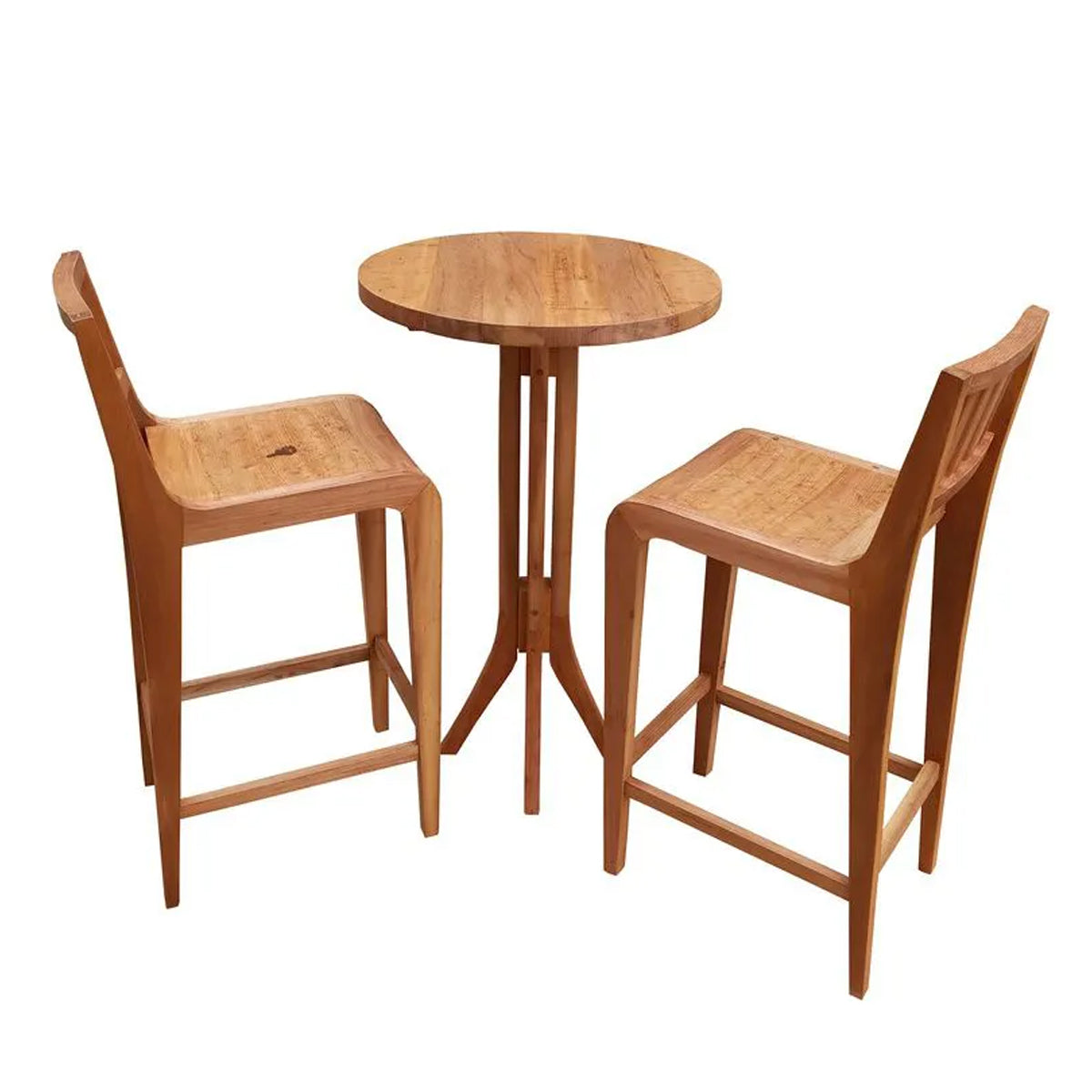 Conj. Mesa Modelo Praia e Banquetas Para Bar De Madeira Maciça Demolição Campos do Jordão - 01 Mesa 02 Banquetas