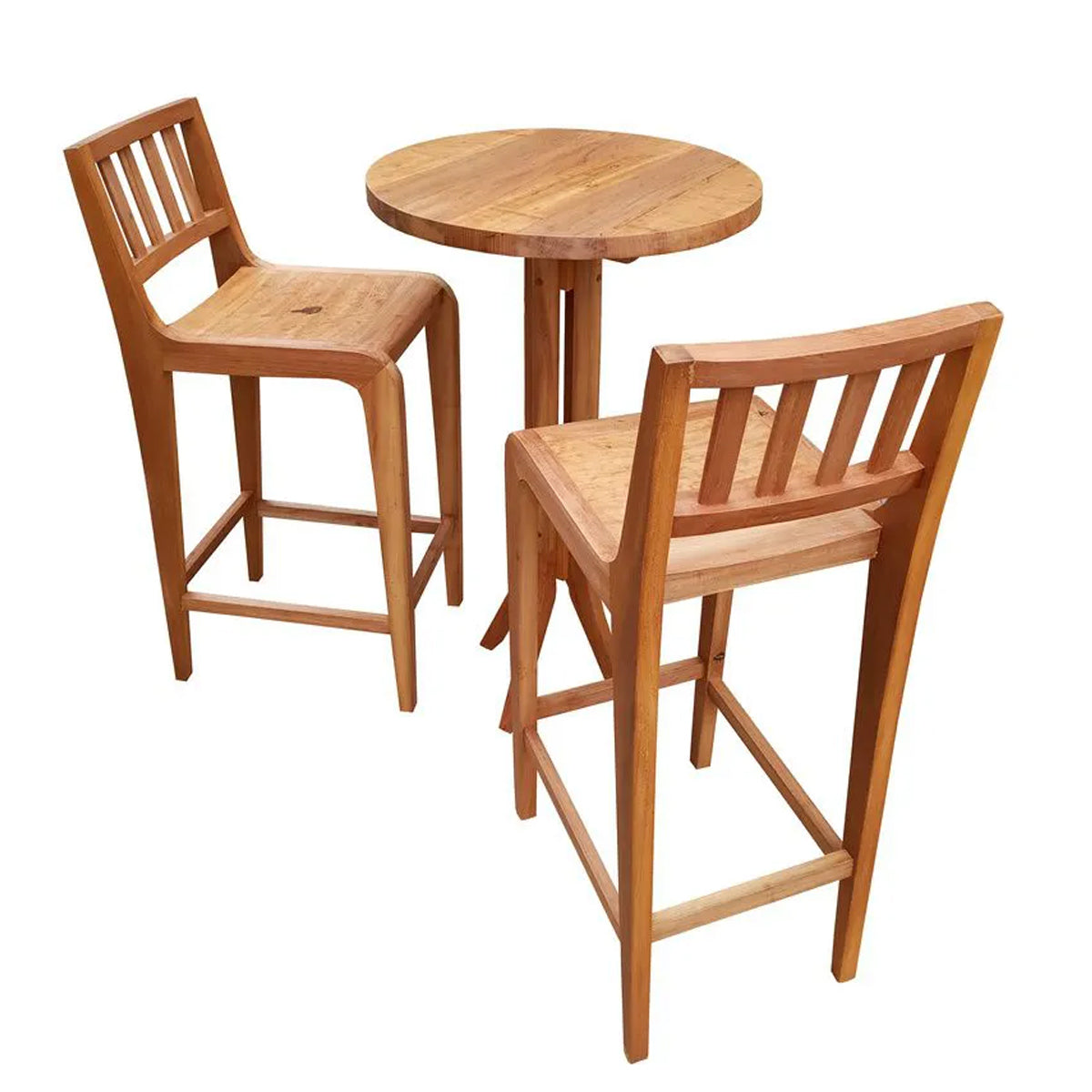 Conj. Mesa Modelo Praia e Banquetas Para Bar De Madeira Maciça Demolição Campos do Jordão - 01 Mesa 02 Banquetas