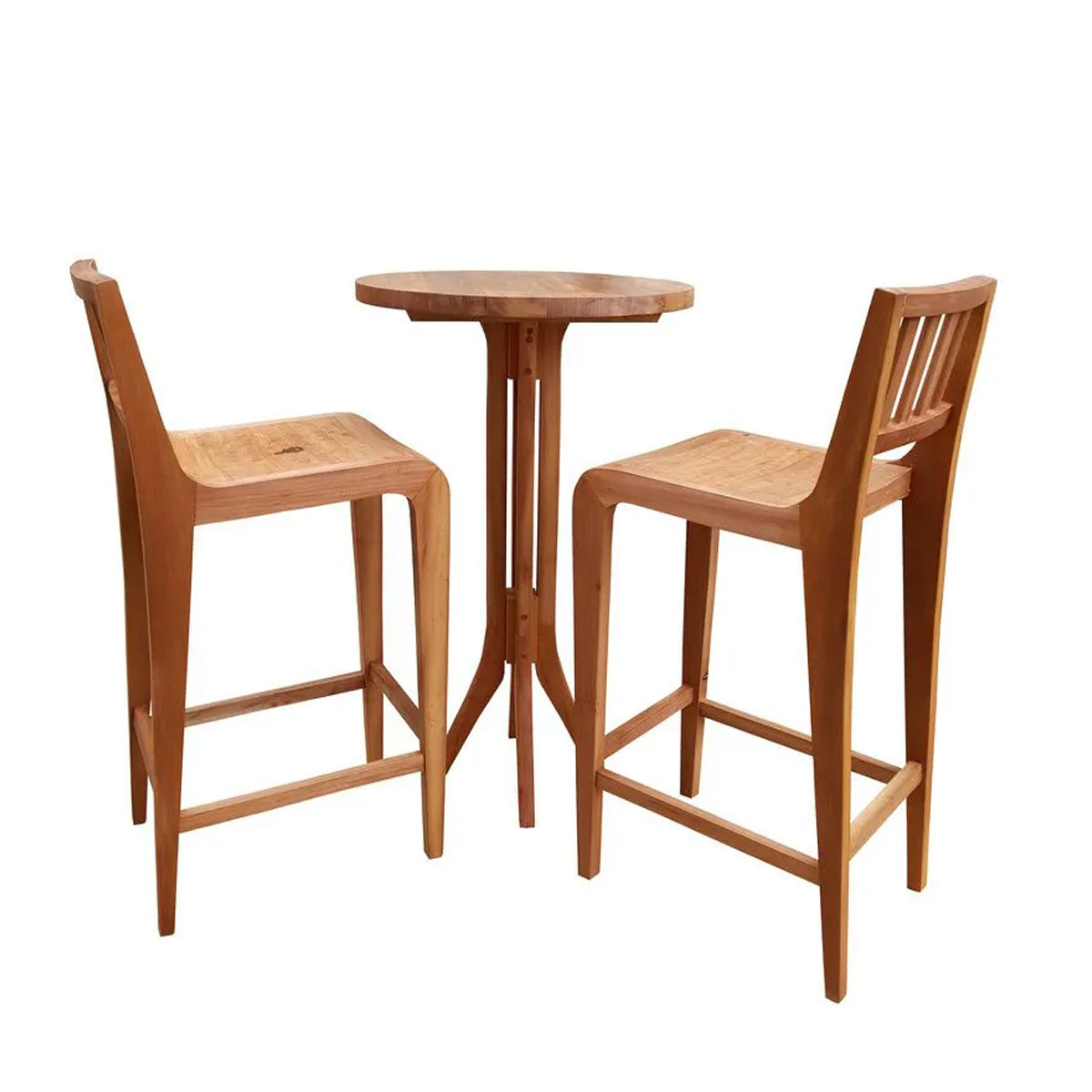 Conj. Mesa Modelo Praia e Banquetas Para Bar De Madeira Maciça Demolição Campos do Jordão - 01 Mesa 02 Banquetas