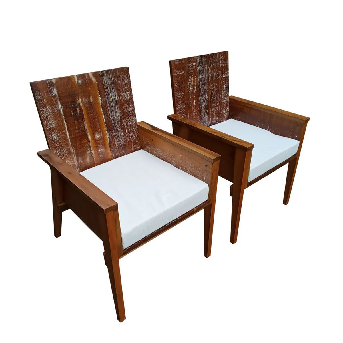 Conjunto de Poltronas de Madeira Maciça Demolição Maragogi Com Futon No Assento