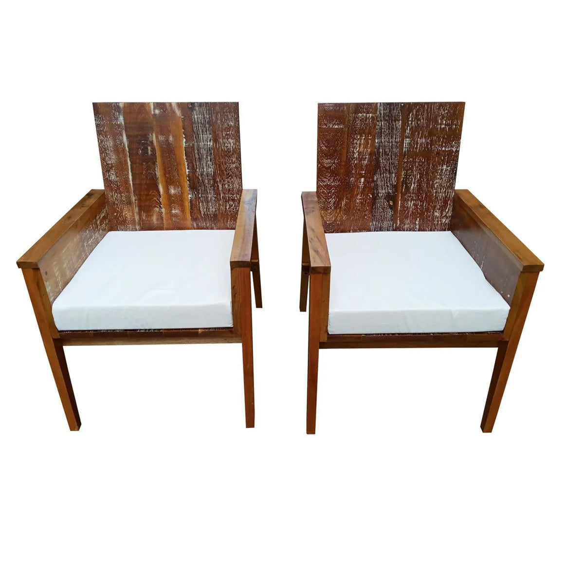 Conjunto de Poltronas de Madeira Maciça Demolição Maragogi Com Futon No Assento