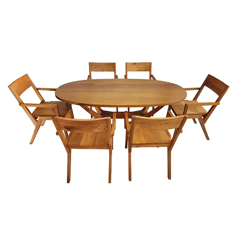 Conjunto Mesa De Jantar Oval Praia Do Forte + Cadeiras Colibri
