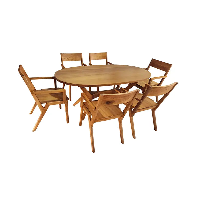Conjunto Mesa De Jantar Oval Praia Do Forte + Cadeiras Colibri