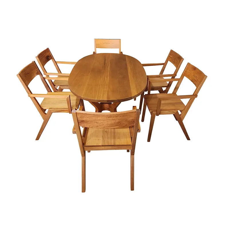 Conjunto Mesa De Jantar Oval Praia Do Forte + Cadeiras Colibri