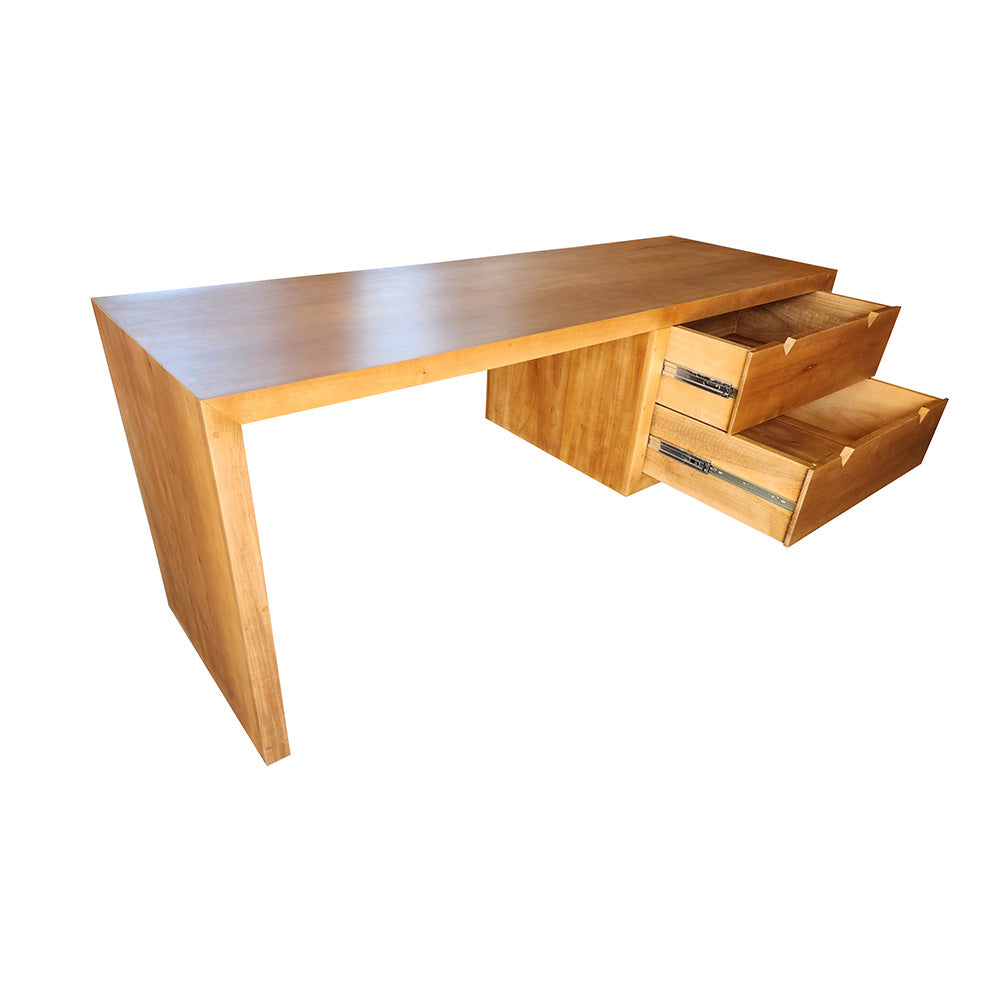 Escrivaninha De Madeira Maciça Demolição Maresias Com 02 Gavetas