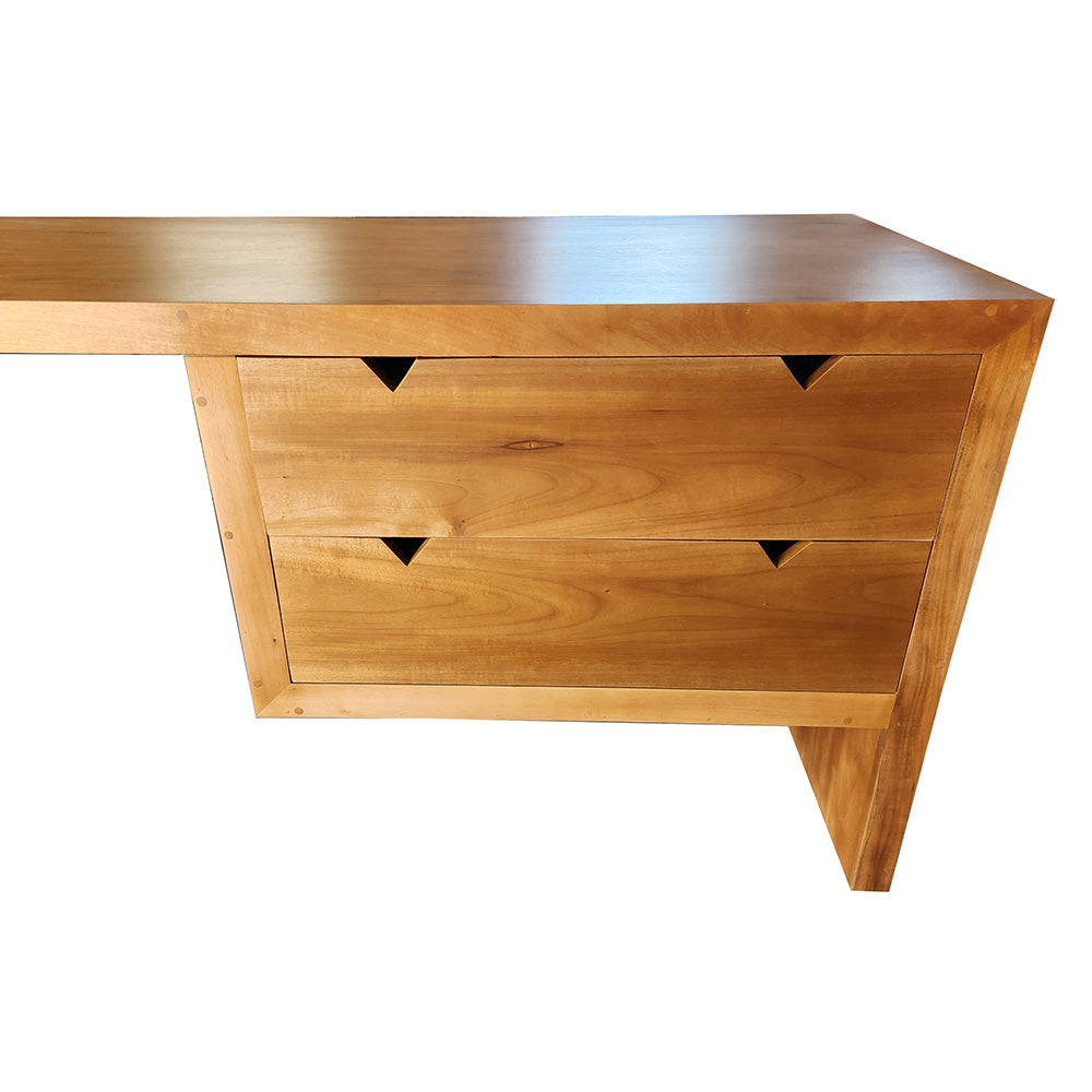 Escrivaninha De Madeira Maciça Demolição Maresias Com 02 Gavetas