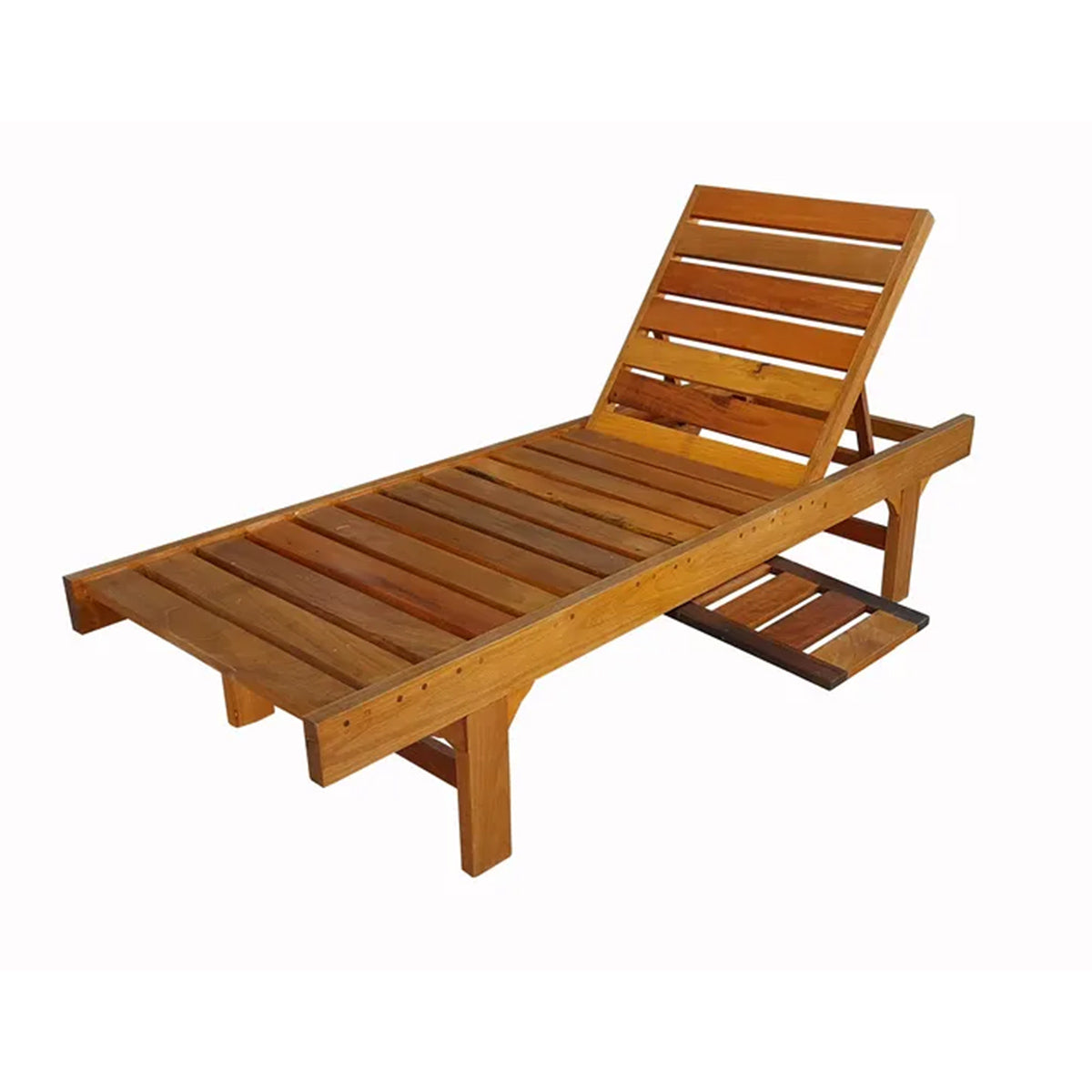 Espreguiçadeira De Madeira Maciça Demolição Angra Com 3 Estágios De Inclinação