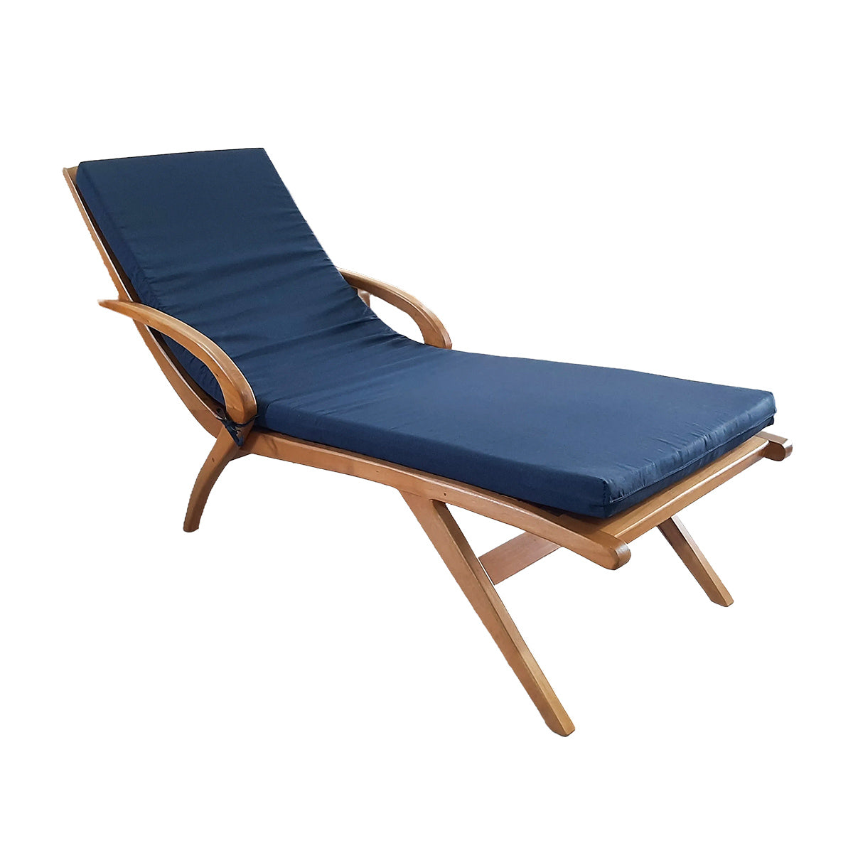 Espreguiçadeira De Madeira Maciça Demolição Trancoso Com Futon De 5 cm Espessura