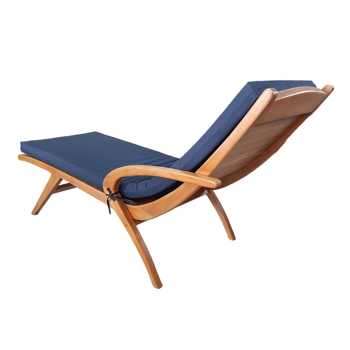 Espreguiçadeira De Madeira Maciça Demolição Trancoso Com Futon De 5 cm Espessura