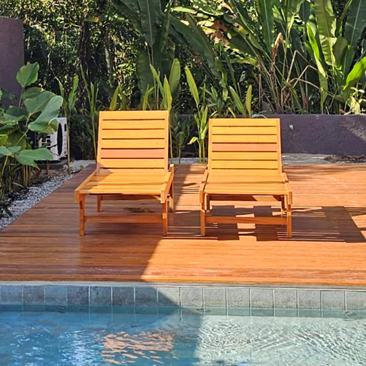 Espreguiçadeira De Madeira Maciça Demolição Angra Com 3 Estágios De Inclinação