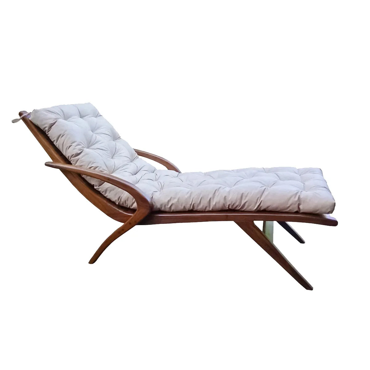 Espreguiçadeira de Madeira Maciça Demolição Trancoso Com Futon Incluso