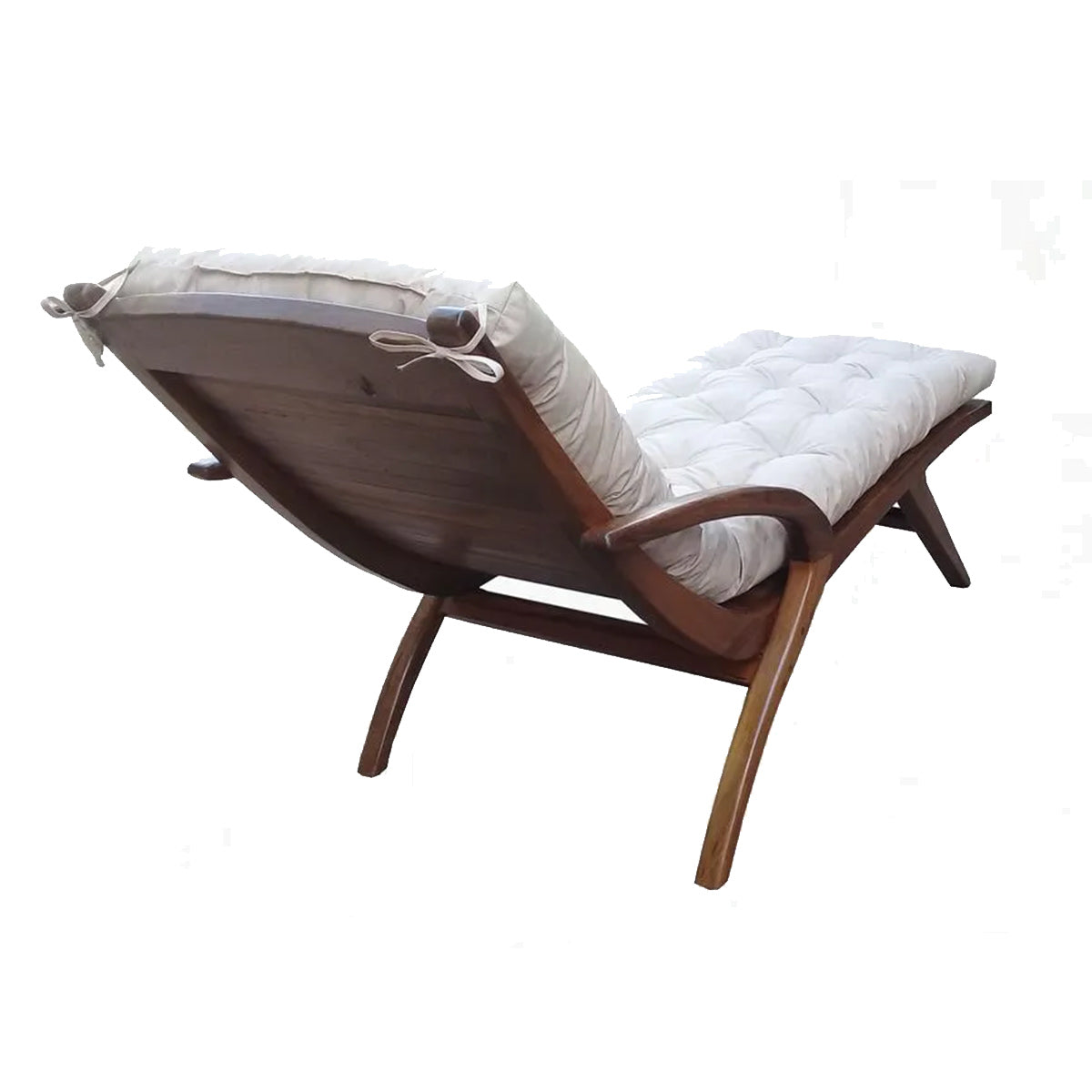 Espreguiçadeira de Madeira Maciça Demolição Trancoso Com Futon Incluso