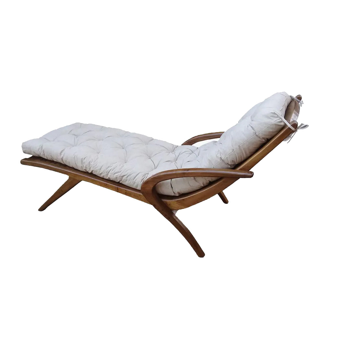 Espreguiçadeira de Madeira Maciça Demolição Trancoso Com Futon Incluso