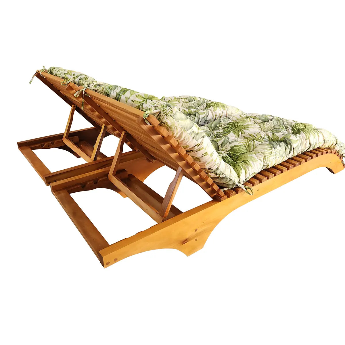 Conjunto Espreguiçadeira De Madeira Maciça Penedo Com Futons Inclusos