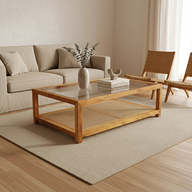 Mesa de Centro Pomerode detalhe Palha Indiana