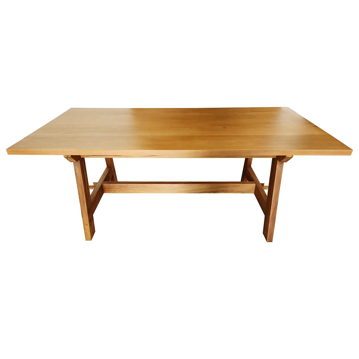 Mesa De Jantar Retangular Madeira Maciça Demolição Cavalete