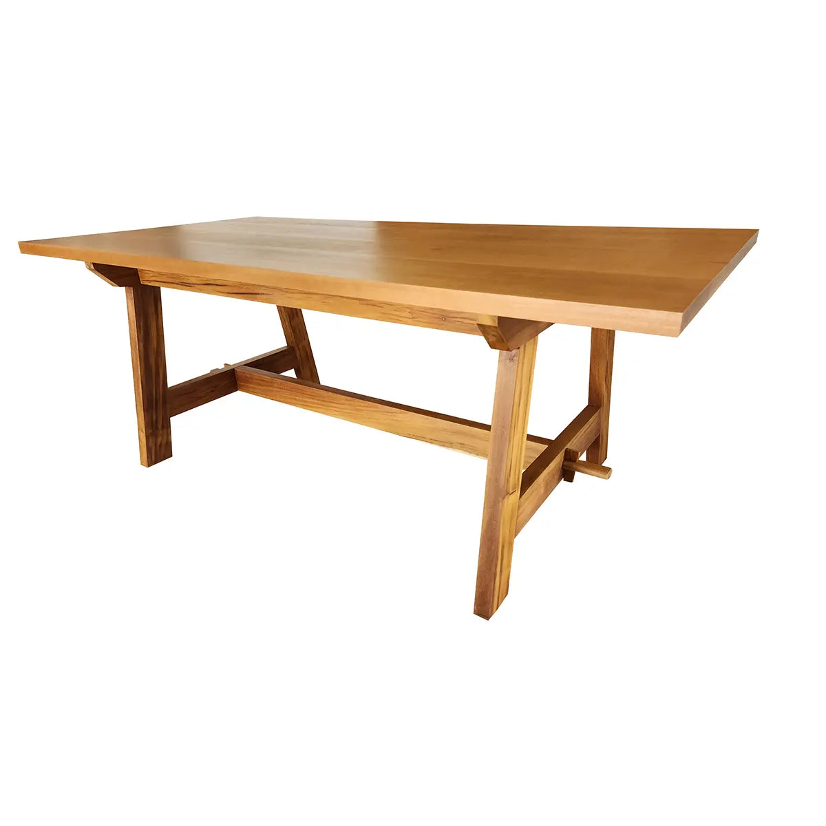 Mesa De Jantar Retangular Madeira Maciça Demolição Cavalete