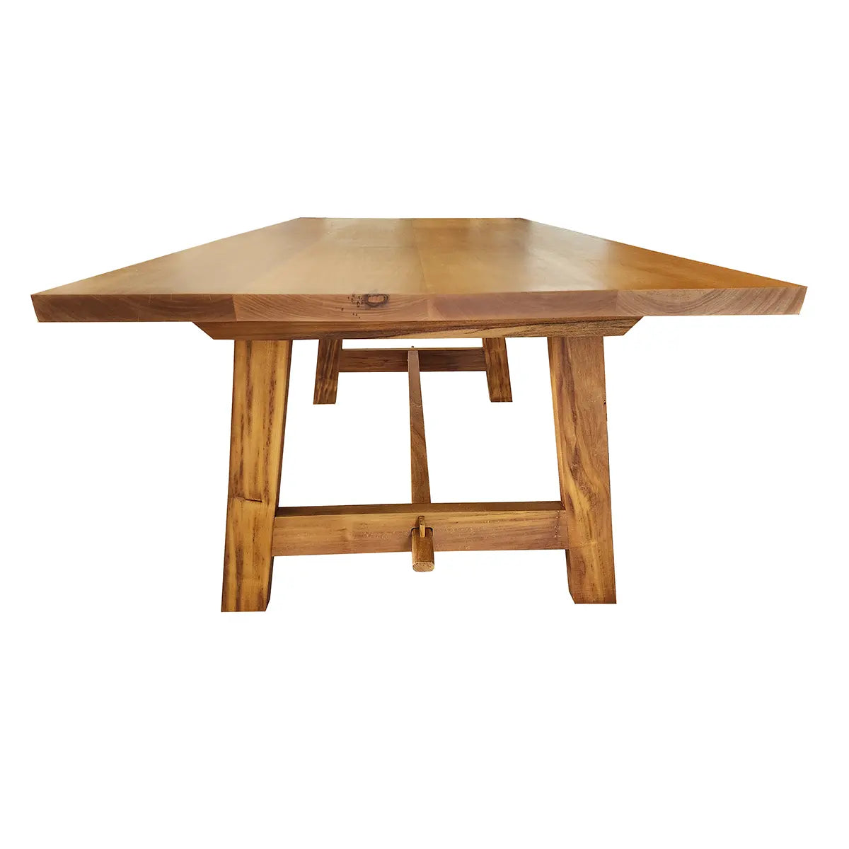 Mesa De Jantar Retangular Madeira Maciça Demolição Cavalete