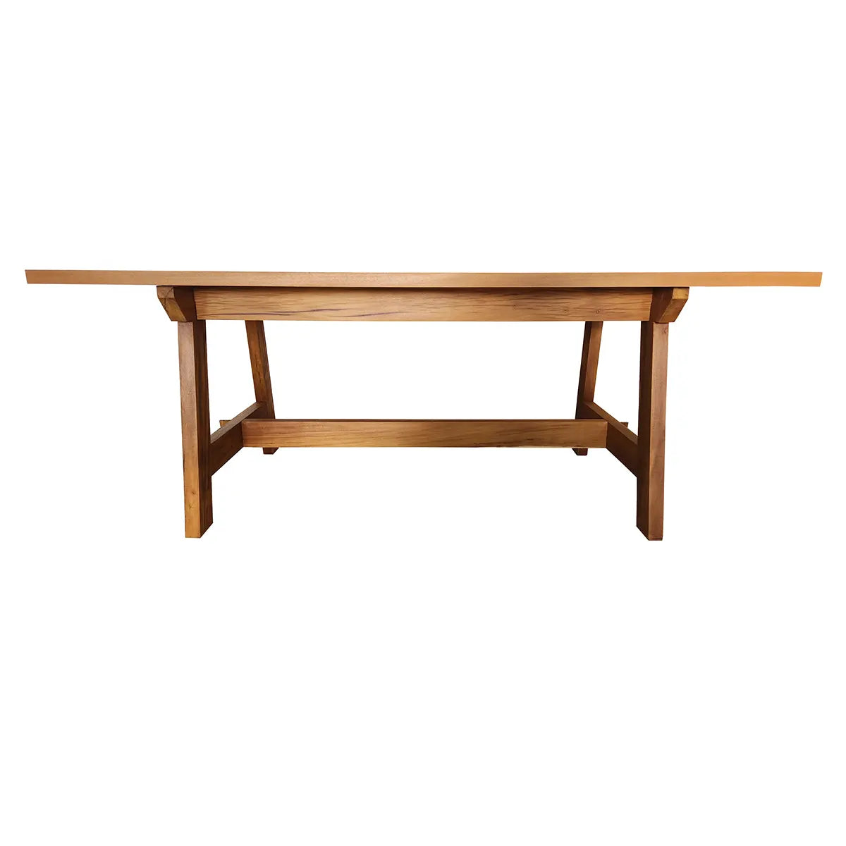 Mesa De Jantar Retangular Madeira Maciça Demolição Cavalete