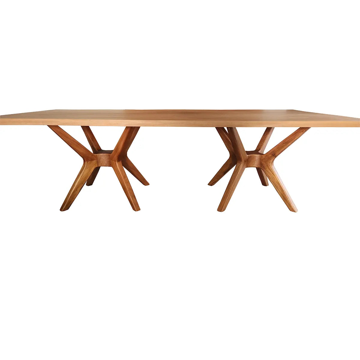 Mesa De Jantar Retangular Madeira Maciça Demolição Praia do Forte Com 2 Bases