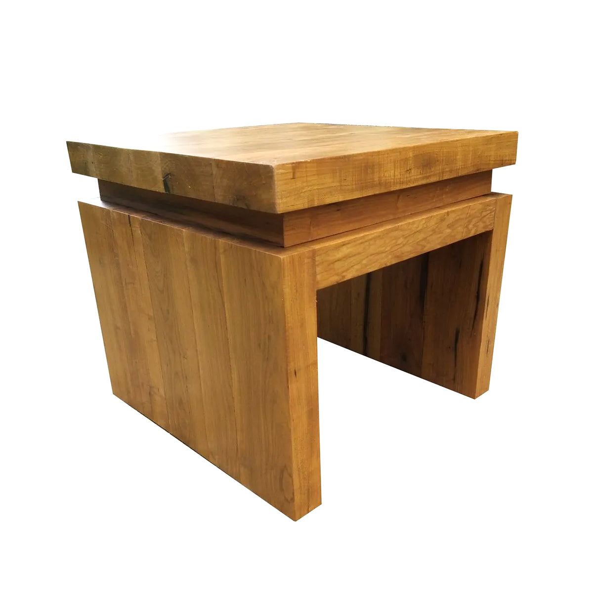 Mesa Lateral Quadrada De Madeira Maciça Demolição Tamar