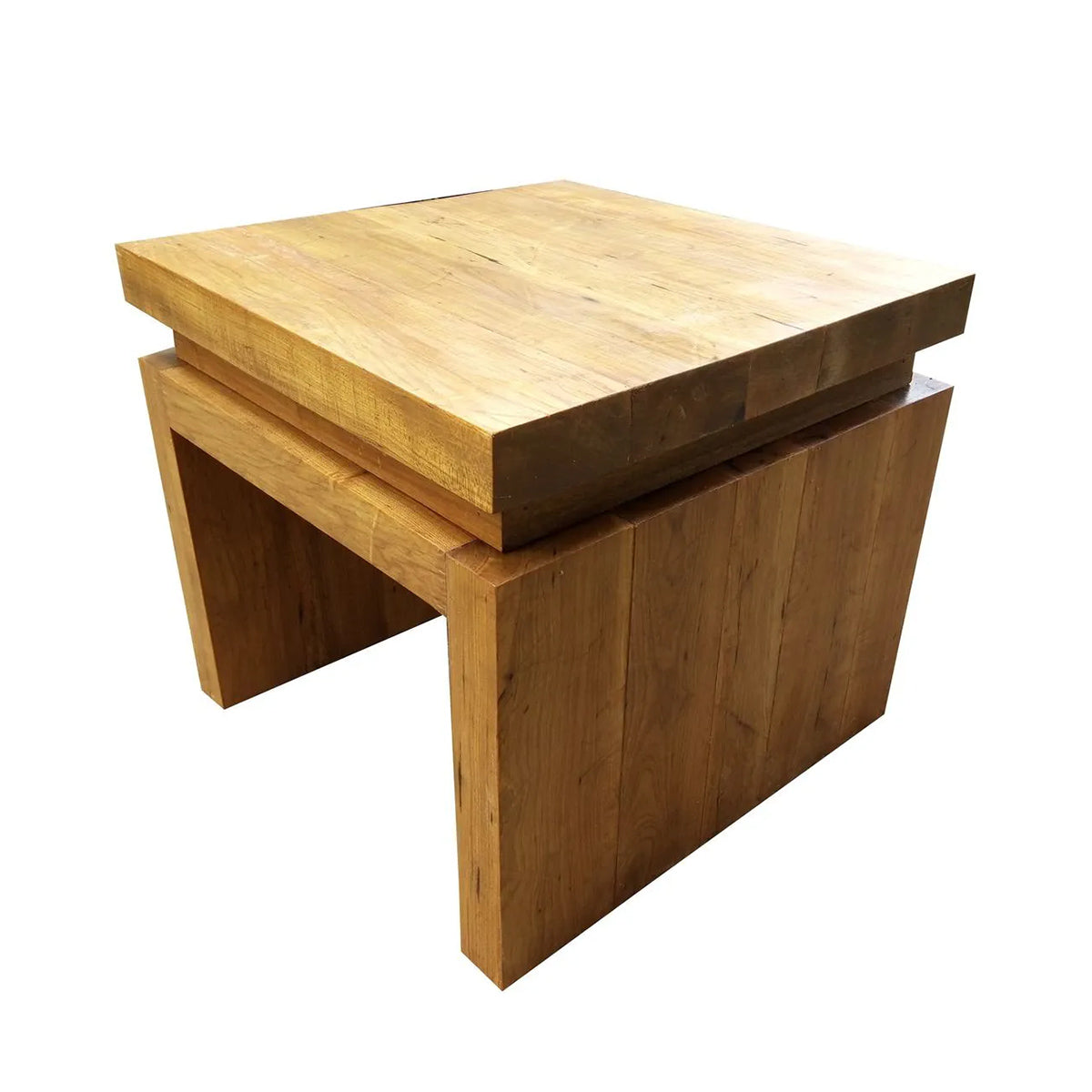 Mesa Lateral Quadrada De Madeira Maciça Demolição Tamar