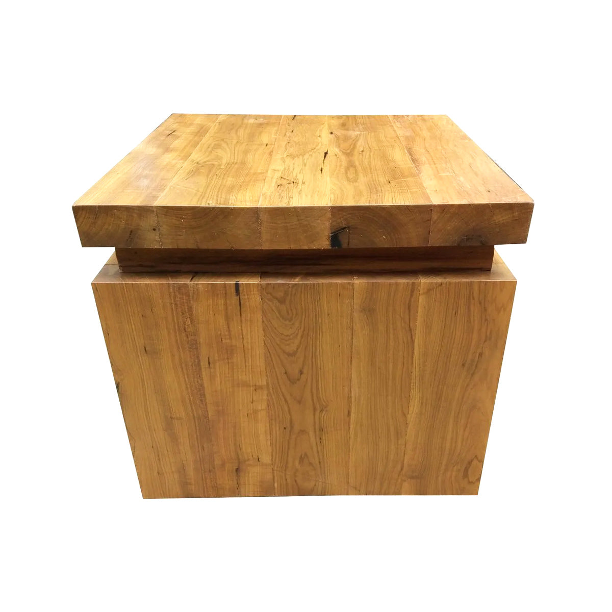 Mesa Lateral Quadrada De Madeira Maciça Demolição Tamar