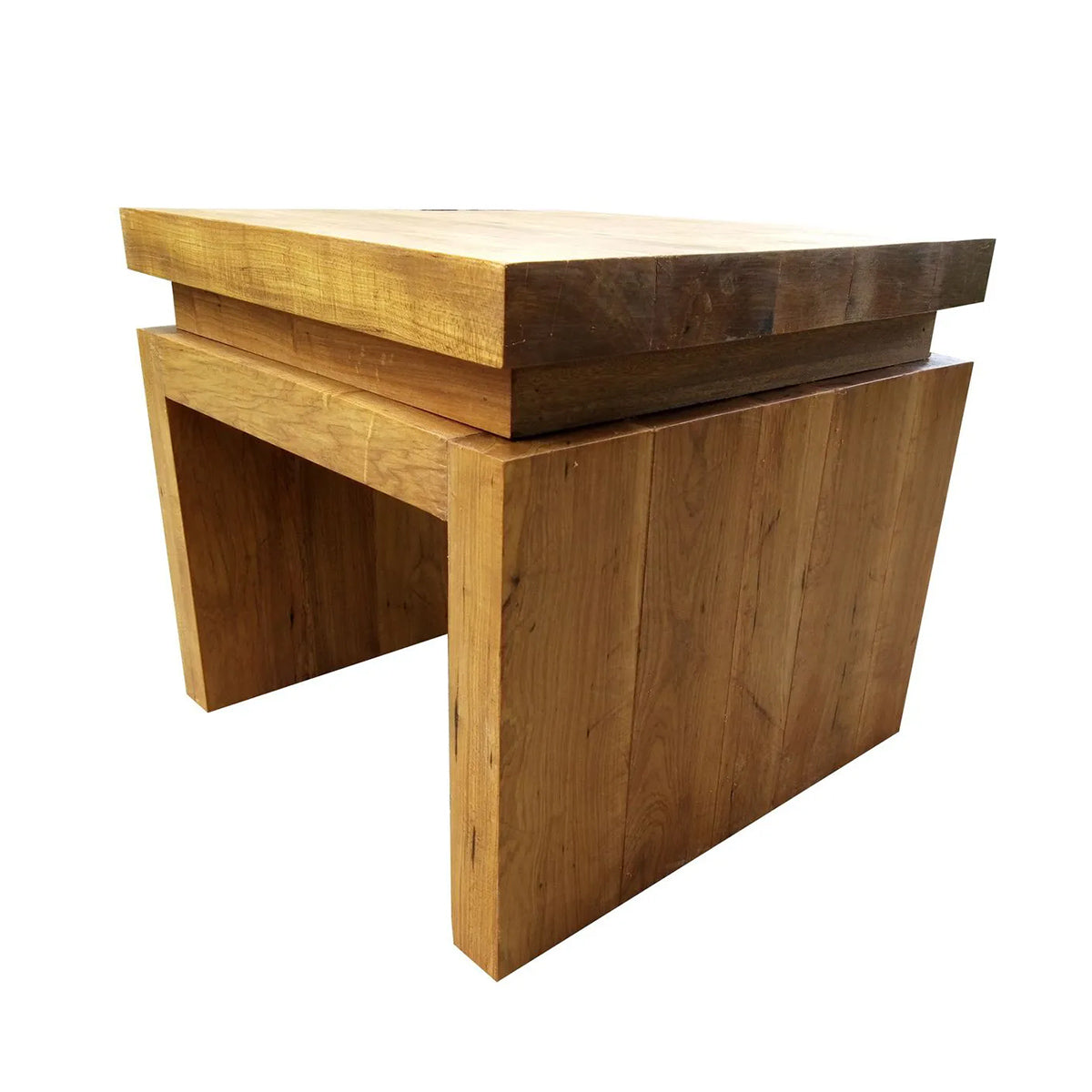 Mesa Lateral Quadrada De Madeira Maciça Demolição Tamar