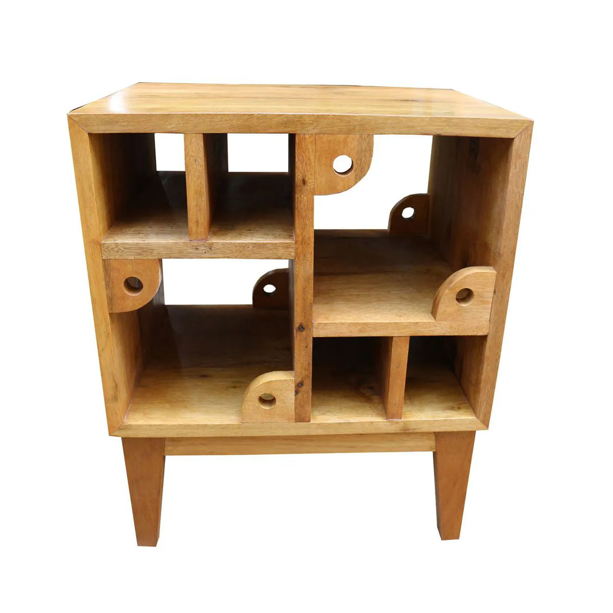 Mesa de Cabeceira De Madeira Maciça Demolição Leve Com Nichos Variados