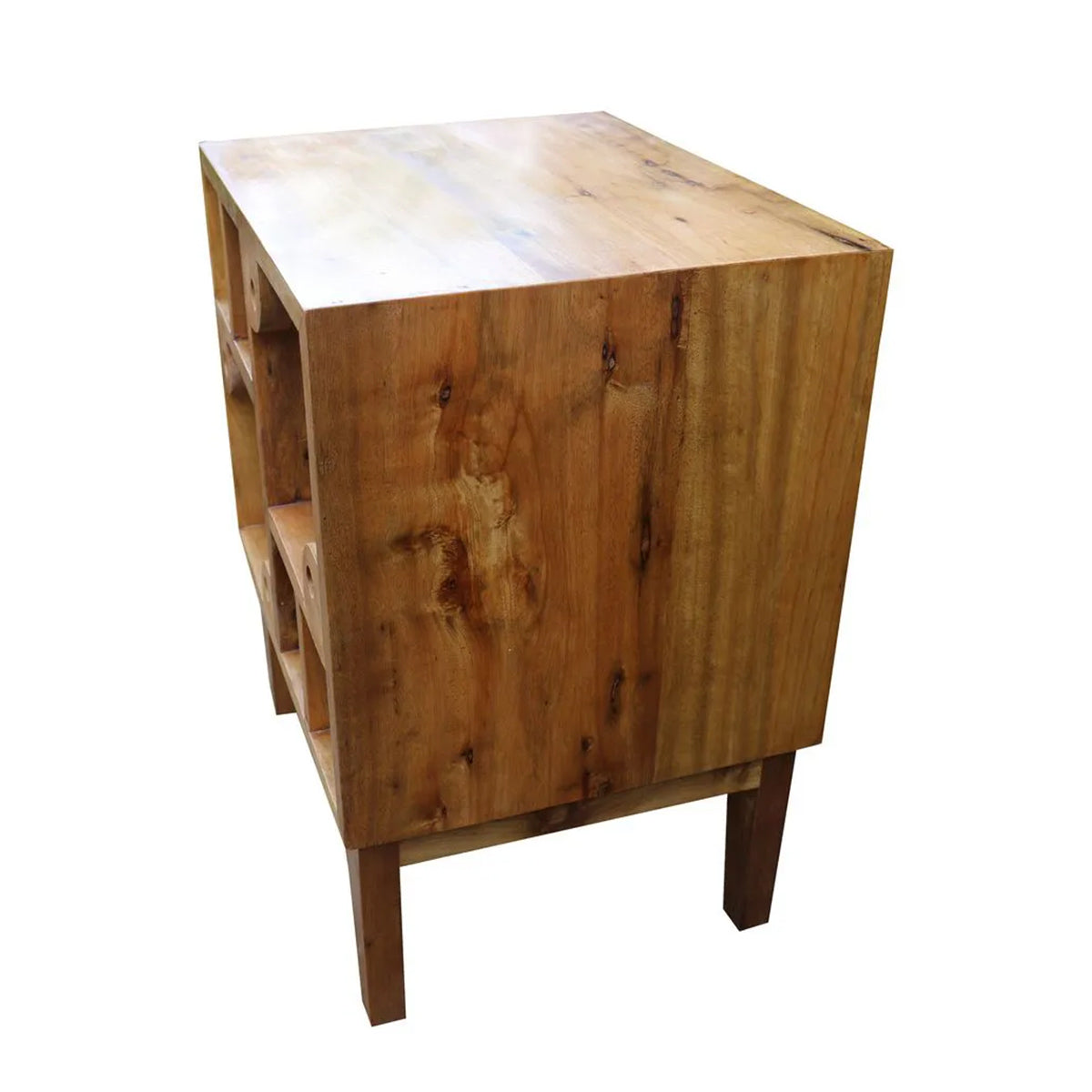 Mesa de Cabeceira De Madeira Maciça Demolição Leve Com Nichos Variados